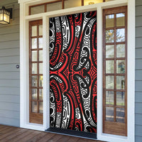 New Zealand Maori Taniko Door Cover Red Kowhaiwhai Puhoro - Polynesian Pride