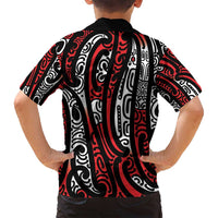 New Zealand Maori Taniko Family Matching Puletasi and Hawaiian Shirt Red Kowhaiwhai Puhoro LT9 - Polynesian Pride