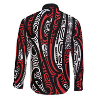 New Zealand Maori Taniko Family Matching Puletasi and Hawaiian Shirt Red Kowhaiwhai Puhoro LT9 - Polynesian Pride