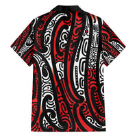 New Zealand Maori Taniko Hawaiian Shirt Red Kowhaiwhai Puhoro