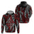 New Zealand Maori Taniko Hoodie Red Kowhaiwhai Puhoro