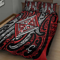 New Zealand Maori Taniko Quilt Bed Set Red Kowhaiwhai Puhoro