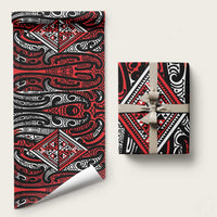 New Zealand Maori Taniko Wrapping Paper Red Kowhaiwhai Puhoro - Polynesian Pride