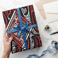 New Zealand Maori Taniko Wrapping Paper Red Kowhaiwhai Puhoro - Polynesian Pride