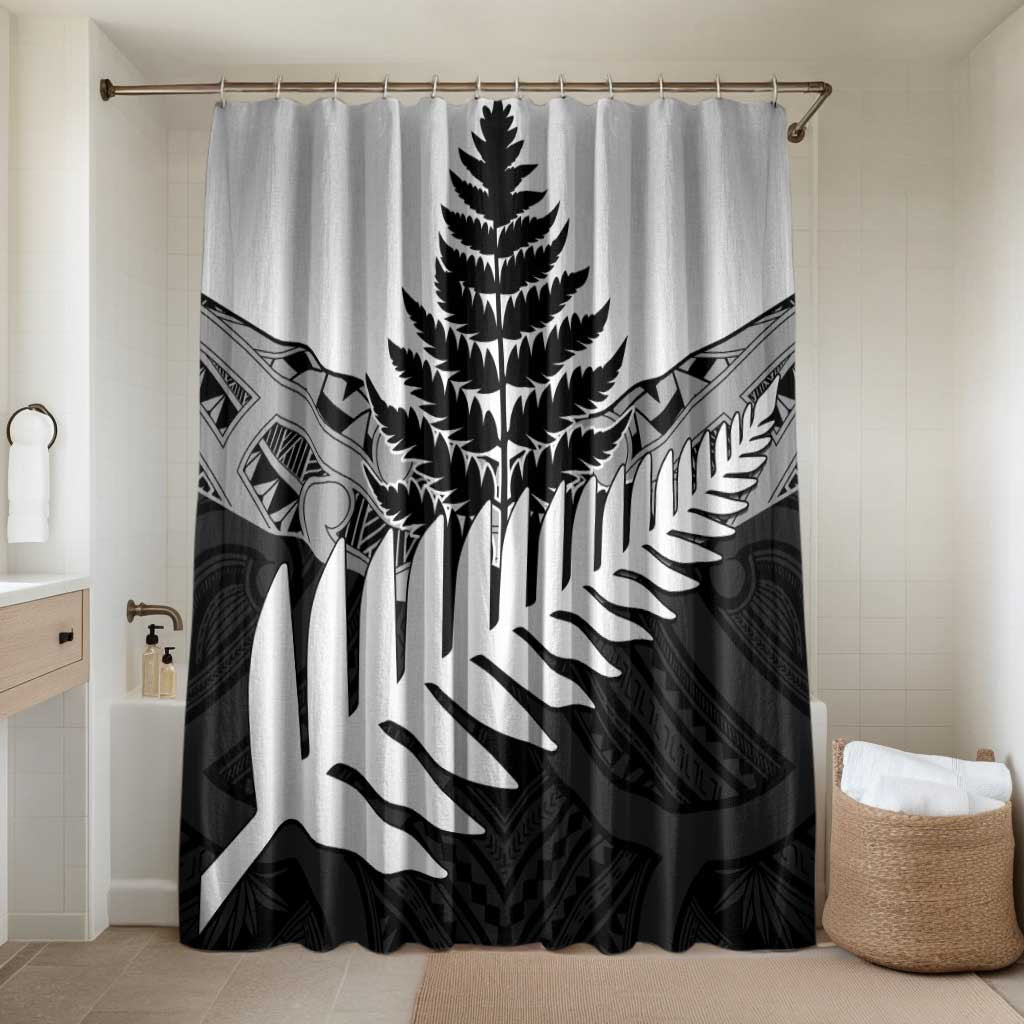 New Zealand Silver Fern Bathroom Set Maori Koru Mixed Taniko Pattern - Polynesian Pride