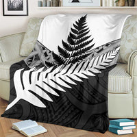 New Zealand Silver Fern Blanket Maori Koru Mixed Taniko Pattern