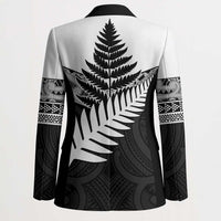 New Zealand Silver Fern Blazer Maori Koru Mixed Taniko Pattern - Polynesian Pride