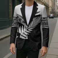 New Zealand Silver Fern Blazer Maori Koru Mixed Taniko Pattern - Polynesian Pride