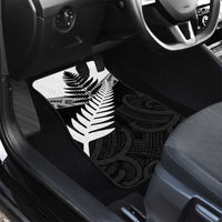 New Zealand Silver Fern Car Mats Maori Koru Mixed Taniko Pattern