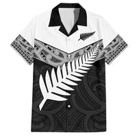 New Zealand Silver Fern Family Matching Long Sleeve Bodycon Dress and Hawaiian Shirt Maori Koru Mixed Taniko Pattern