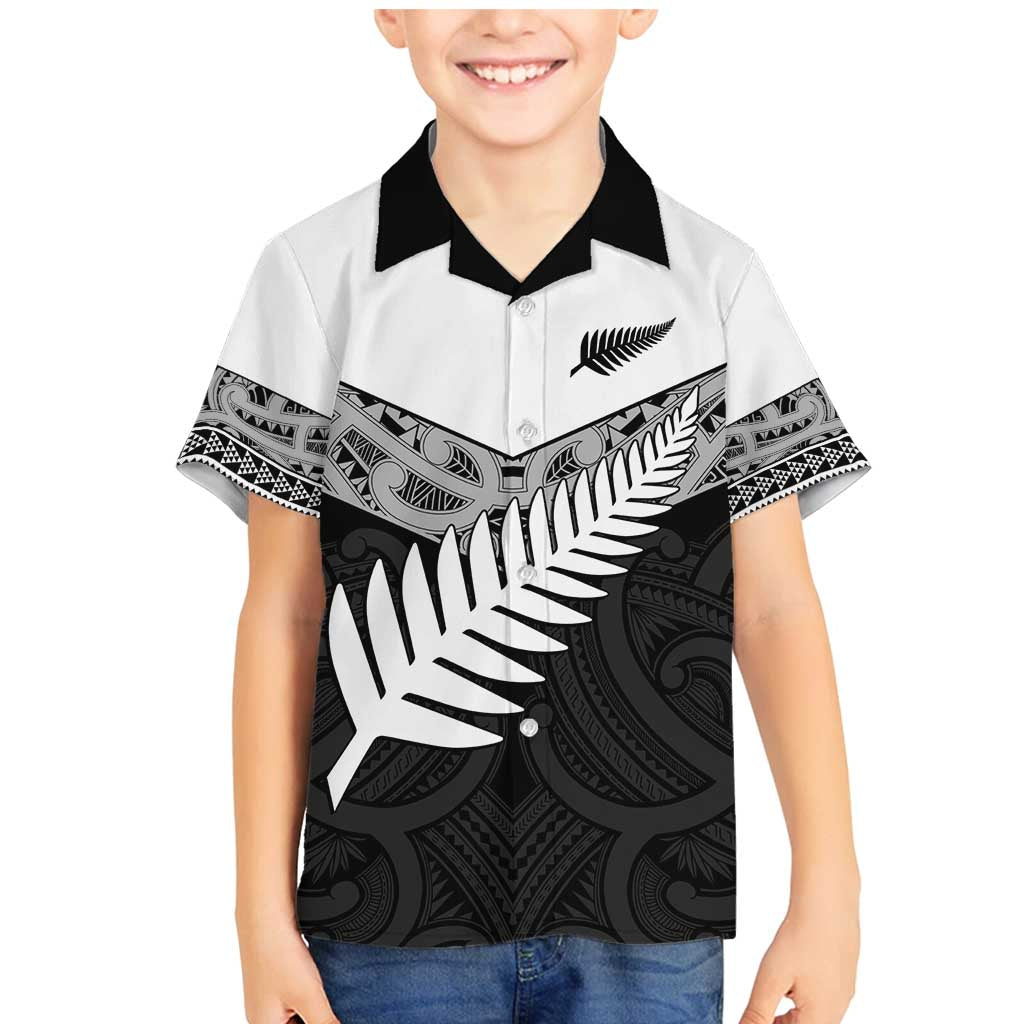 New Zealand Silver Fern Family Matching Mermaid Dress and Hawaiian Shirt Maori Koru Mixed Taniko Pattern