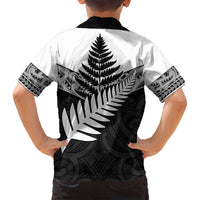 New Zealand Silver Fern Family Matching Puletasi and Hawaiian Shirt Maori Koru Mixed Taniko Pattern