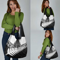 New Zealand Silver Fern Grocery Bag Maori Koru Mixed Taniko Pattern