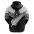 New Zealand Silver Fern Hoodie Maori Koru Mixed Taniko Pattern