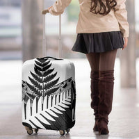 New Zealand Silver Fern Luggage Cover Maori Koru Mixed Taniko Pattern