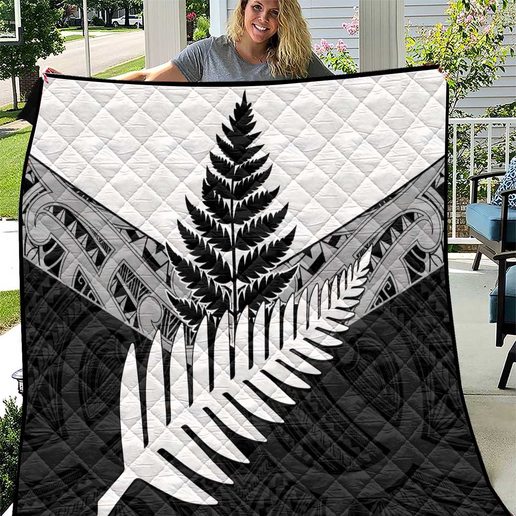 New Zealand Silver Fern Quilt Maori Koru Mixed Taniko Pattern