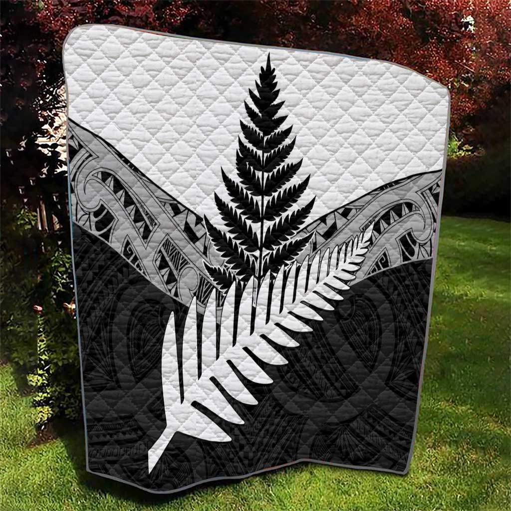 New Zealand Silver Fern Quilt Maori Koru Mixed Taniko Pattern