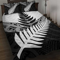 New Zealand Silver Fern Quilt Bed Set Maori Koru Mixed Taniko Pattern