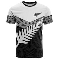 New Zealand Silver Fern T Shirt Maori Koru Mixed Taniko Pattern