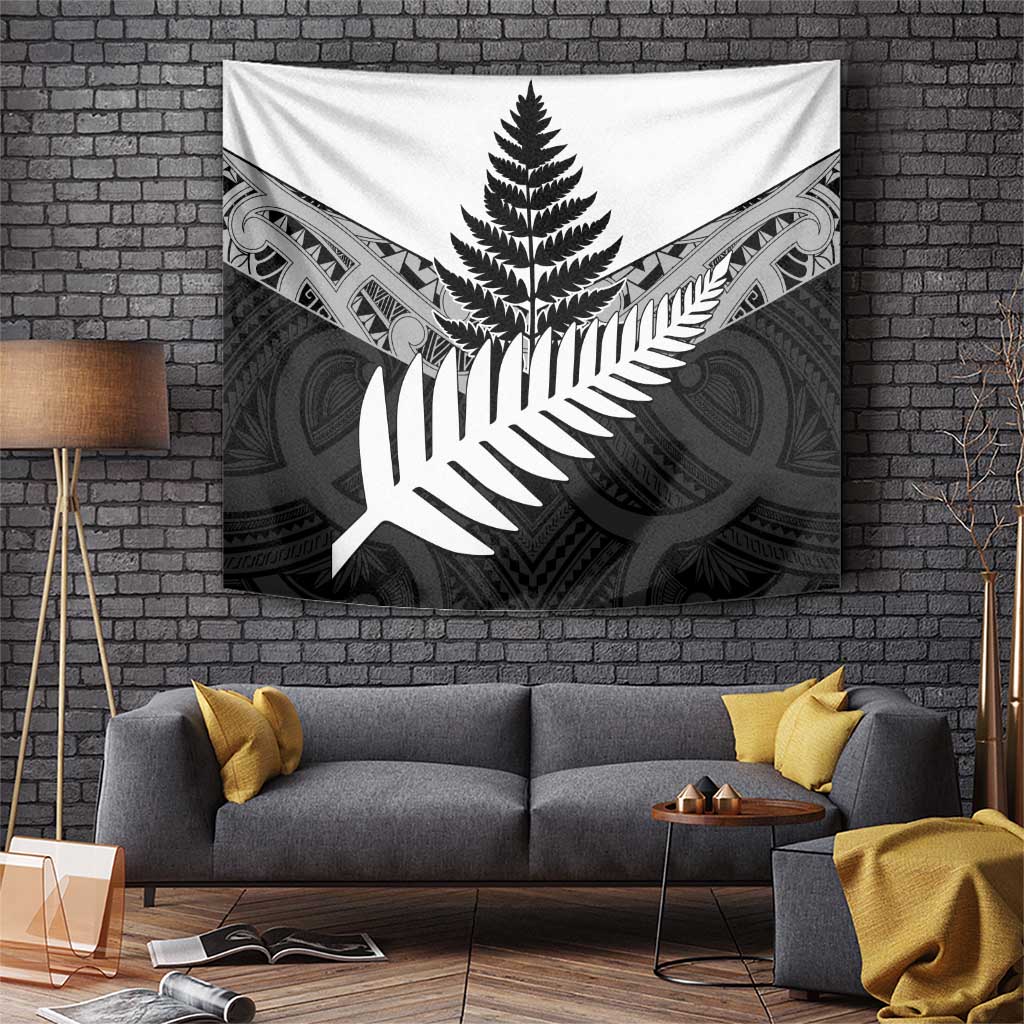 New Zealand Silver Fern Tapestry Maori Koru Mixed Taniko Pattern