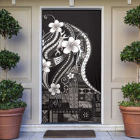 Samoa Siapo Tribal Pattern Door Cover Black Polynesian Plumeria Tapa Motif LT9 Black - Polynesian Pride