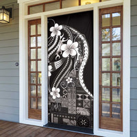 Samoa Siapo Tribal Pattern Door Cover Black Polynesian Plumeria Tapa Motif LT9 - Polynesian Pride