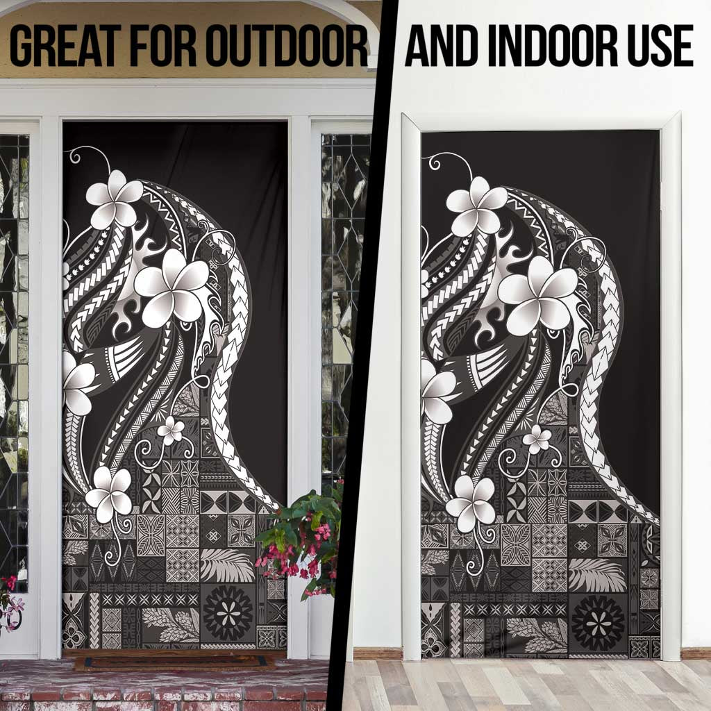 Samoa Siapo Tribal Pattern Door Cover Black Polynesian Plumeria Tapa Motif LT9 - Polynesian Pride