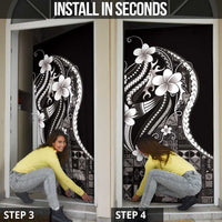 Samoa Siapo Tribal Pattern Door Cover Black Polynesian Plumeria Tapa Motif LT9 - Polynesian Pride