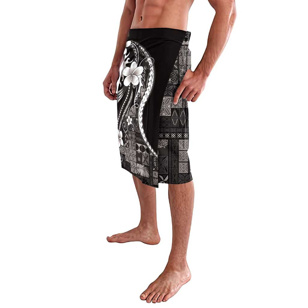 Samoa Siapo Tribal Pattern Lavalava Black Polynesian Plumeria Tapa Motif