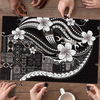 Samoa Siapo Tribal Pattern Puzzle Black Polynesian Plumeria Tapa Motif