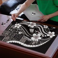 Samoa Siapo Tribal Pattern Puzzle Black Polynesian Plumeria Tapa Motif