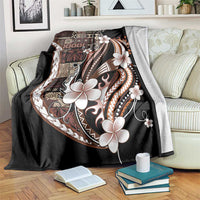 Samoa Siapo Tribal Pattern Blanket Brown Polynesian Plumeria Tapa Motif