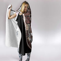 Samoa Siapo Tribal Pattern Hooded Blanket Brown Polynesian Plumeria Tapa Motif