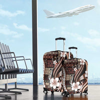 Samoa Siapo Tribal Pattern Luggage Cover Brown Polynesian Plumeria Tapa Motif LT9 - Polynesian Pride