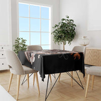 Samoa Siapo Tribal Pattern Tablecloth Brown Polynesian Plumeria Tapa Motif