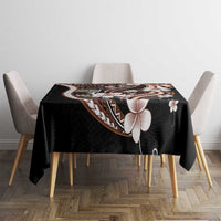 Samoa Siapo Tribal Pattern Tablecloth Brown Polynesian Plumeria Tapa Motif