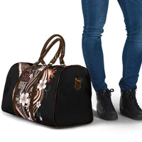 Samoa Siapo Tribal Pattern Travel Bag Brown Polynesian Plumeria Tapa Motif LT9 - Polynesian Pride