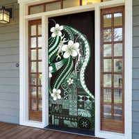 Samoa Siapo Tribal Pattern Door Cover Forest Green Polynesian Plumeria Tapa Motif LT9 - Polynesian Pride