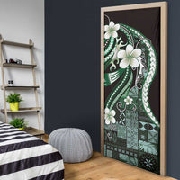 Samoa Siapo Tribal Pattern Door Cover Forest Green Polynesian Plumeria Tapa Motif LT9 - Polynesian Pride