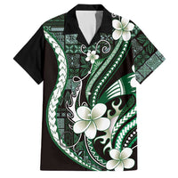 Samoa Siapo Tribal Pattern Family Matching Mermaid Dress and Hawaiian Shirt Forest Green Polynesian Plumeria Tapa Motif