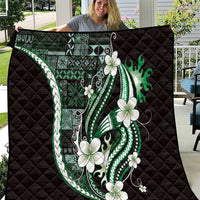 Samoa Siapo Tribal Pattern Quilt Forest Green Polynesian Plumeria Tapa Motif LT9 Green - Polynesian Pride