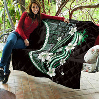 Samoa Siapo Tribal Pattern Quilt Forest Green Polynesian Plumeria Tapa Motif LT9 - Polynesian Pride