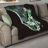 Samoa Siapo Tribal Pattern Quilt Forest Green Polynesian Plumeria Tapa Motif LT9 - Polynesian Pride