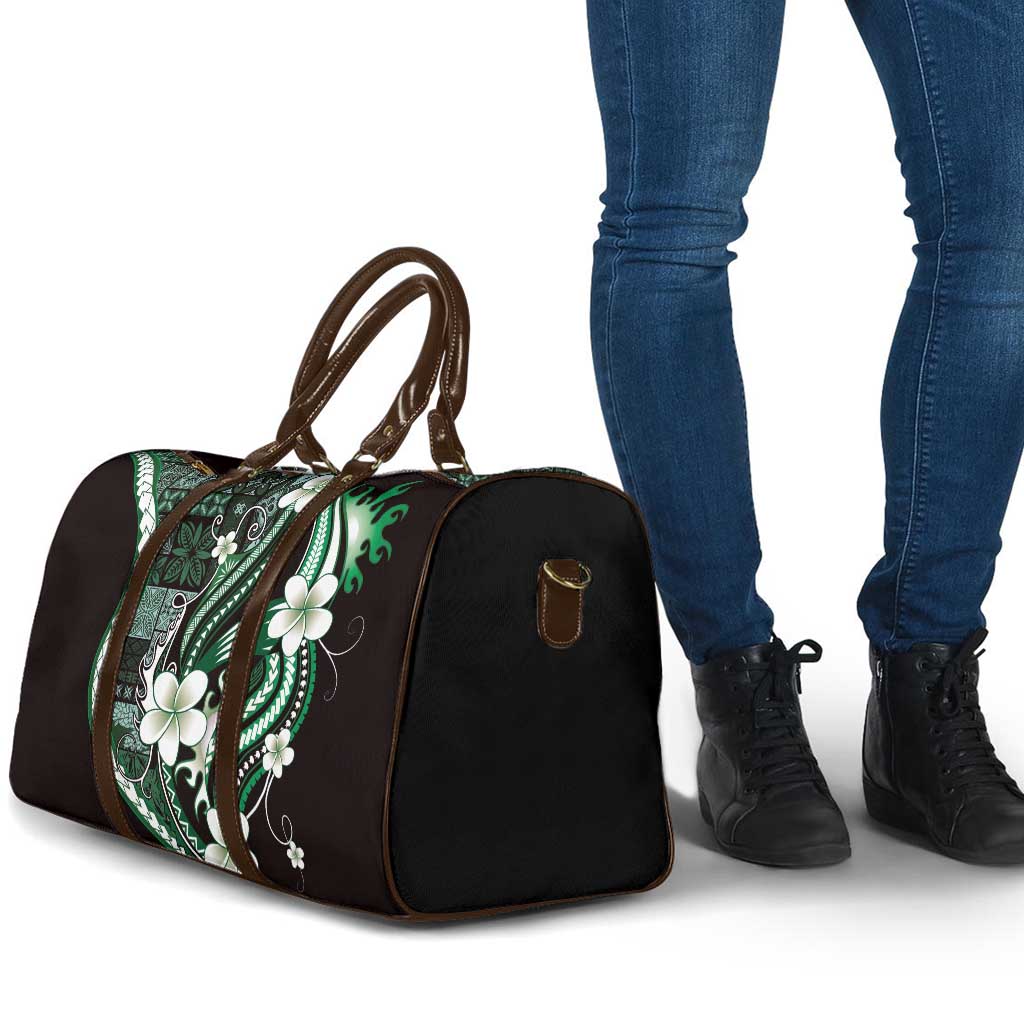 Samoa Siapo Tribal Pattern Travel Bag Forest Green Polynesian Plumeria Tapa Motif LT9 - Polynesian Pride
