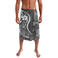 Samoa Siapo Tribal Pattern Lavalava Light Gray Polynesian Plumeria Tapa Motif