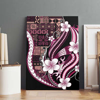 Samoa Siapo Tribal Pattern Canvas Wall Art Violet Polynesian Plumeria Tapa Motif