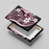 Samoa Siapo Tribal Pattern Canvas Wall Art Violet Polynesian Plumeria Tapa Motif