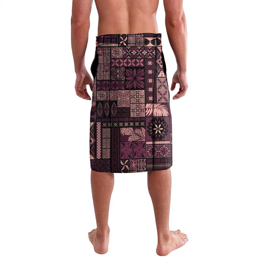 Samoa Siapo Tribal Pattern Lavalava Violet Polynesian Plumeria Tapa Motif