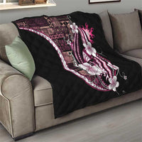 Samoa Siapo Tribal Pattern Quilt Violet Polynesian Plumeria Tapa Motif