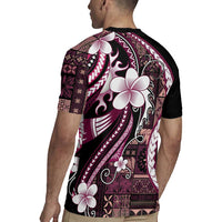 Samoa Siapo Tribal Pattern Rugby Jersey Violet Polynesian Plumeria Tapa Motif